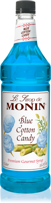 Monin Blue Cotton Candy Flavoring Syrup 1L Plastic Bottle