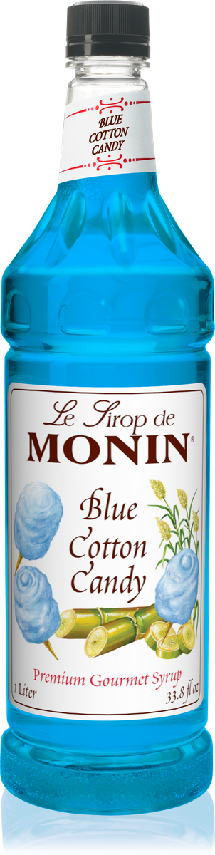 Monin Blue Cotton Candy Flavoring Syrup 1L Plastic Bottle