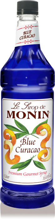 Monin Blue Curacao Flavoring Syrup 1L Plastic Bottle