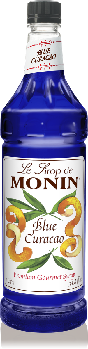 Monin Blue Curacao Flavoring Syrup 1L Plastic Bottle