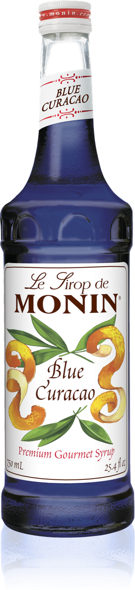 Monin Blue Curacao Flavoring Syrup 750mL Glass Bottle