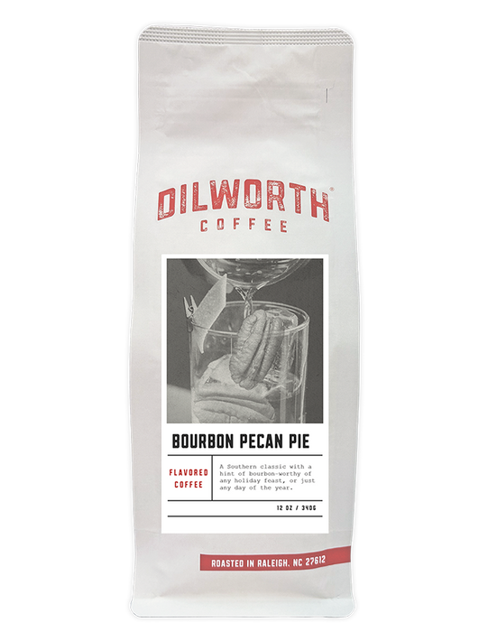 Dilworth Coffee Bourbon Pecan Pie Decaf Flavored Coffee 12oz Bag