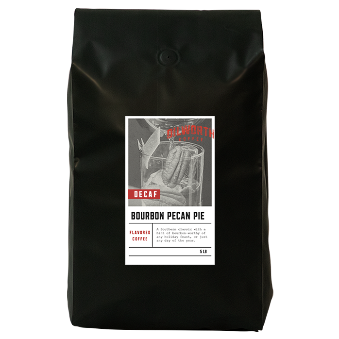 Dilworth Coffee Bourbon Pecan Pie Decaf Flavored Coffee 5lb Bulk Bag