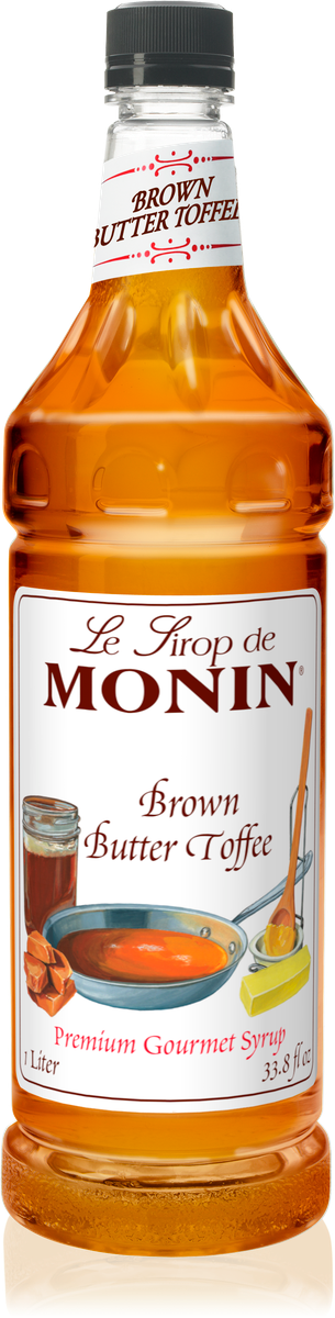 Monin Brown Butter Toffee Flavoring Syrup 1L Plastic Bottle