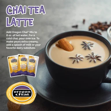 Oregon Chai Original Chai Tea Latte Dry Mix Single Serve 6 - 8ct Boxes (CASE)