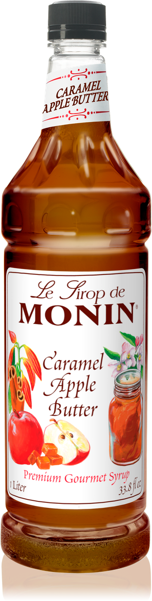 Monin Caramel Apple Butter Flavoring Syrup 1L Plastic Bottle