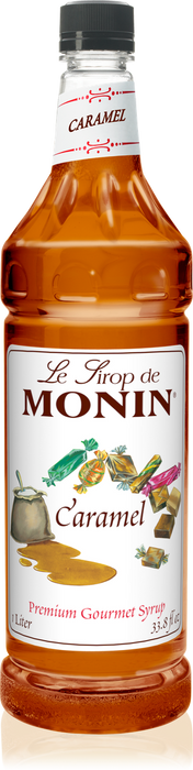 Monin Caramel Flavoring Syrup 1L Plastic Bottle