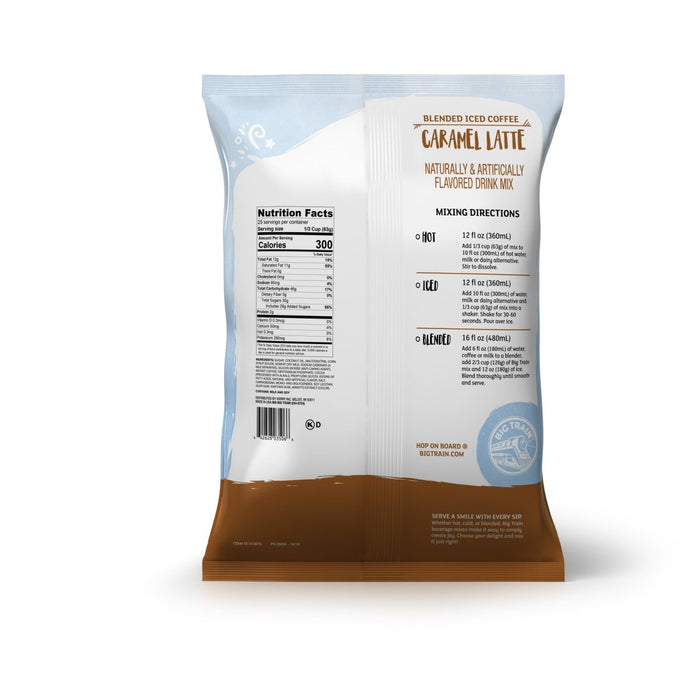 Big Train Caramel Latte Blended Iced Coffee Mix 3.5lb Bag