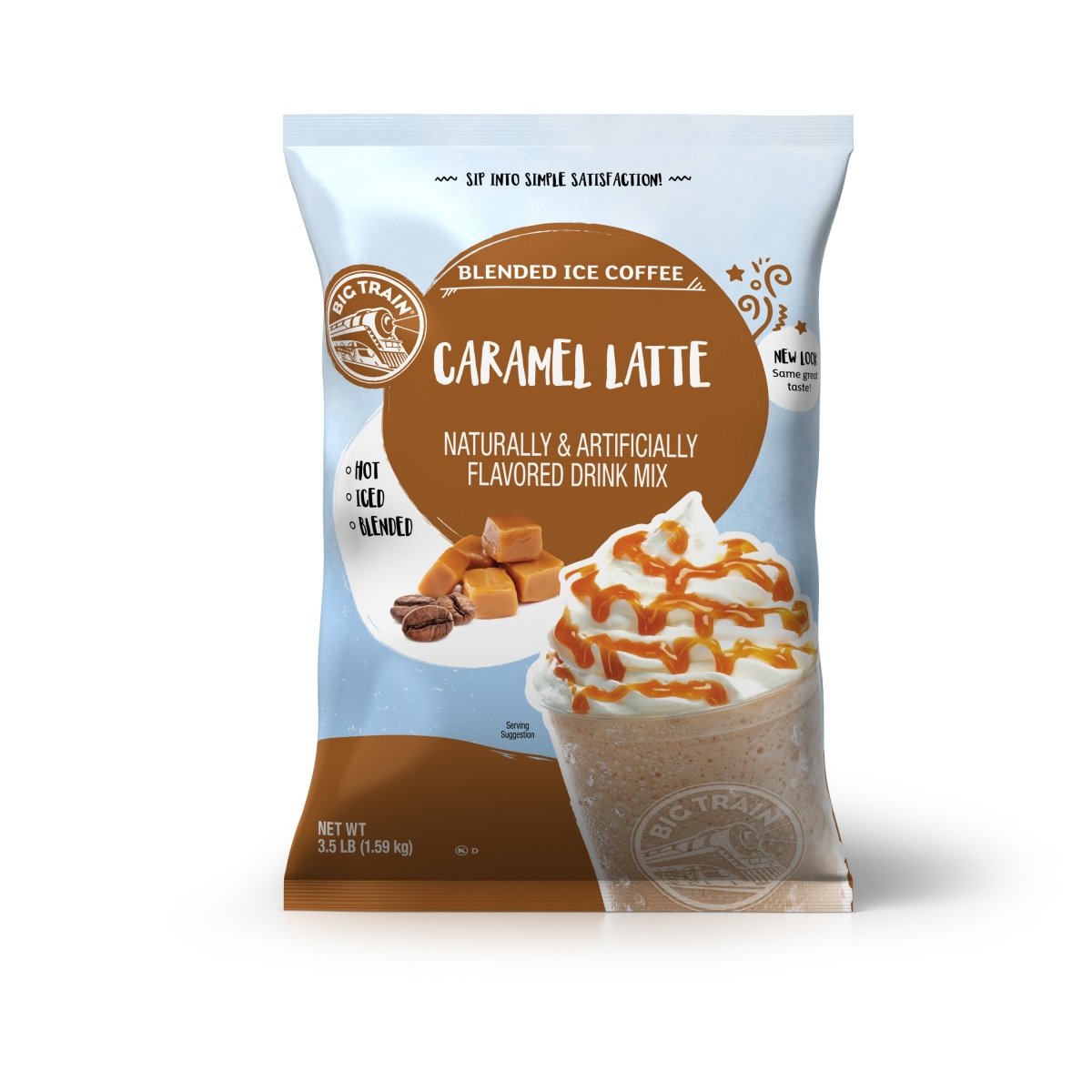 Big Train Caramel Latte Blended Iced Coffee Mix 3.5lb Bag