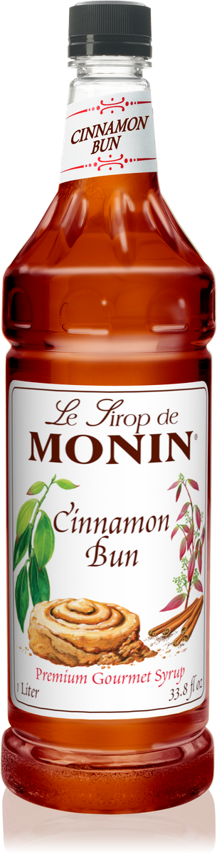 Monin Cinnamon Bun Flavoring Syrup 1L Plastic Bottle