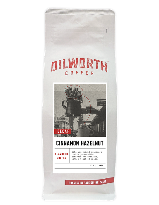 Dilworth Coffee Cinnamon Hazelnut Decaf Flavored Coffee 12oz Bag