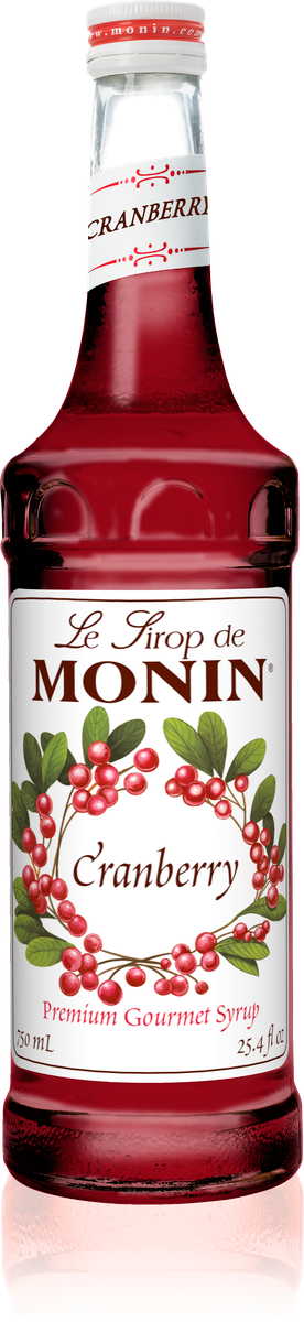 Monin Cranberry Flavoring Syrup 750mL Glass Bottle
