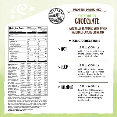 Big Train Fit Frappe Chocolate Protein Drink Mix 4 - 3lb Bags (CASE)