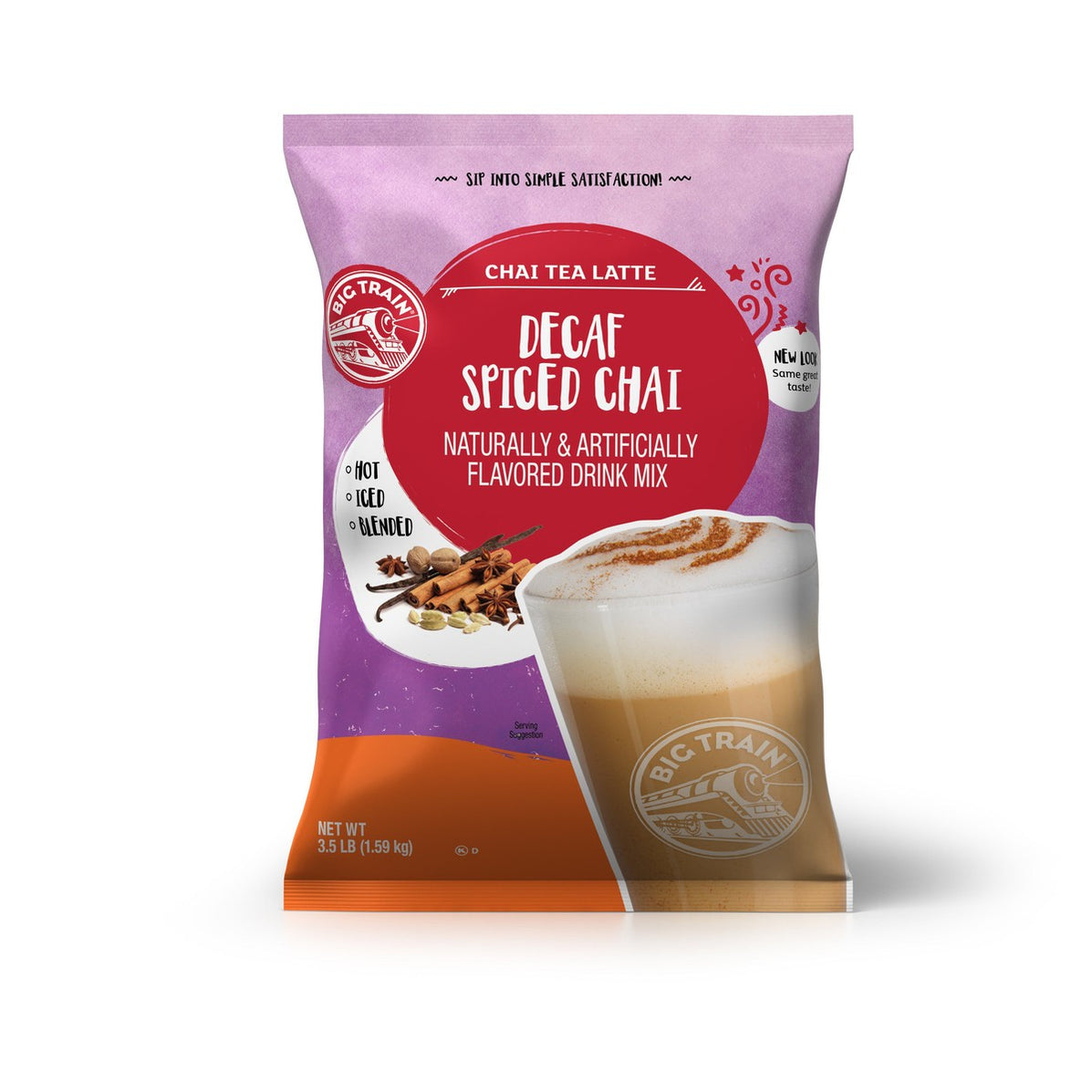 Big Train Decaf Spiced Chai Tea Latte Mix 3.5lb Bag - Dilworth Coffee