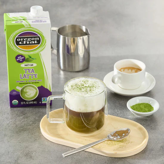 Oregon Chai Organic Green Tea Matcha Chai Tea Latte 1:1 Concentrate 6-32oz Cartons (CASE)