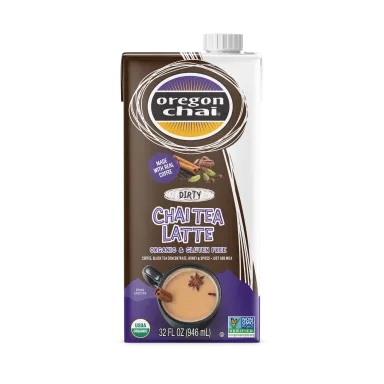 Oregon Chai Organic Dirty Chai Tea Latte 1:1 Concentrate 6-32oz Cartons (CASE)