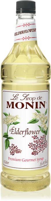 Monin Elderflower Flavoring Syrup 1L Plastic Bottle