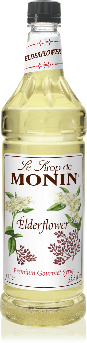 Monin Elderflower Flavoring Syrup 1L Plastic Bottle