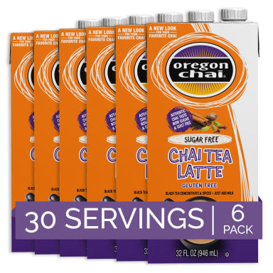 Oregon Chai Sugar Free Chai Tea Latte 1:1 Concentrate 6 - 32oz Cartons (CASE)