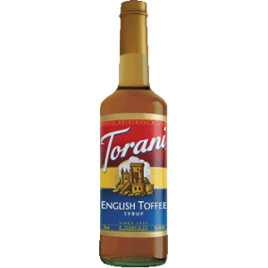 Torani English Toffee Flavoring Syrup 750mL Glass Bottle