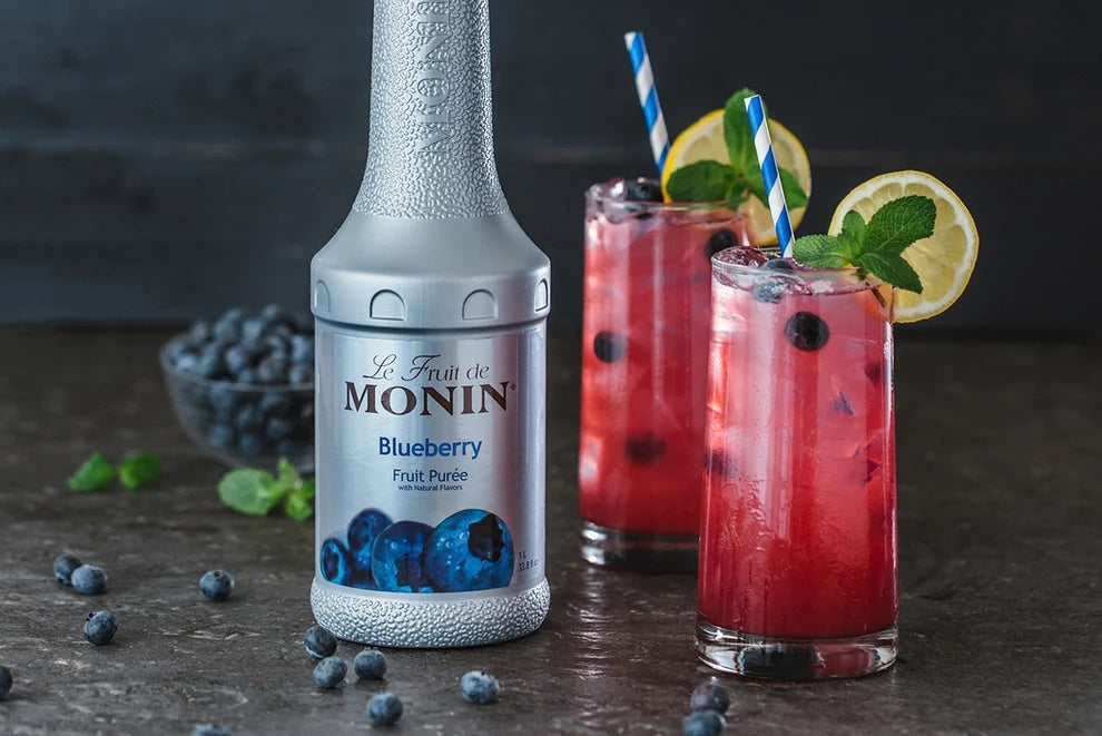 Monin Blueberry Fruit Puree 4 - 1L Bottles (CASE)