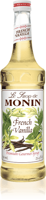 Monin French Vanilla Flavoring Syrup 750mL Glass Bottle