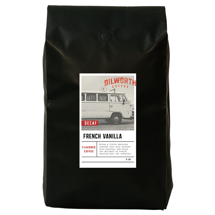 Dilworth Coffee French Vanilla Decaf Flavored Coffee 5lb Bulk Bag