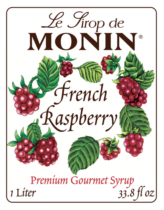 Monin French Raspberry Flavoring Syrup 1L Plastic Bottle