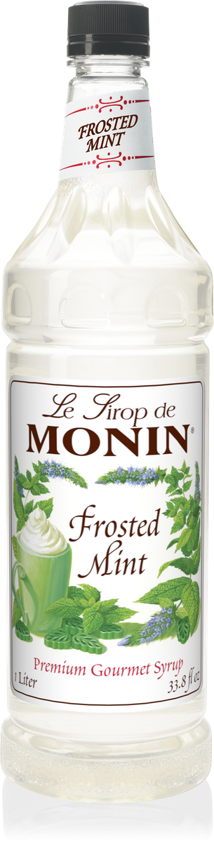 Monin Frosted Mint Flavoring Syrup 1L Plastic Bottle