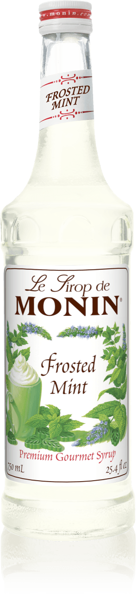 Monin Frosted Mint Flavoring Syrup 750mL Glass Bottle