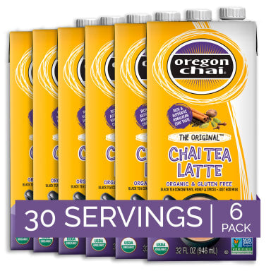 Oregon Chai Organic Original Chai Tea Latte 1:1 Concentrate 6 - 32oz Cartons (CASE)