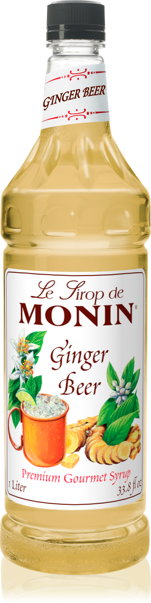 Monin Ginger Beer Flavoring Syrup 1L Plastic Bottle