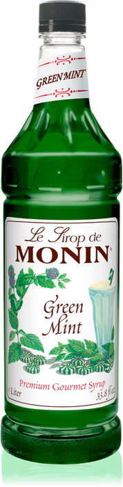 Monin Green Mint Flavoring Syrup 1L Plastic Bottle