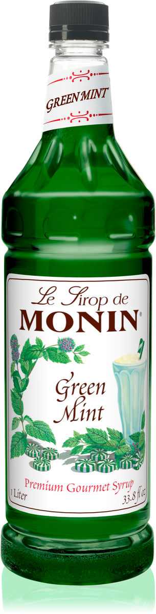 Monin Green Mint Flavoring Syrup 1L Plastic Bottle