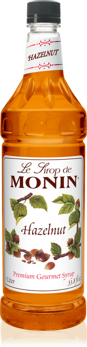 Monin Hazelnut Flavoring Syrup 1L Plastic Bottle