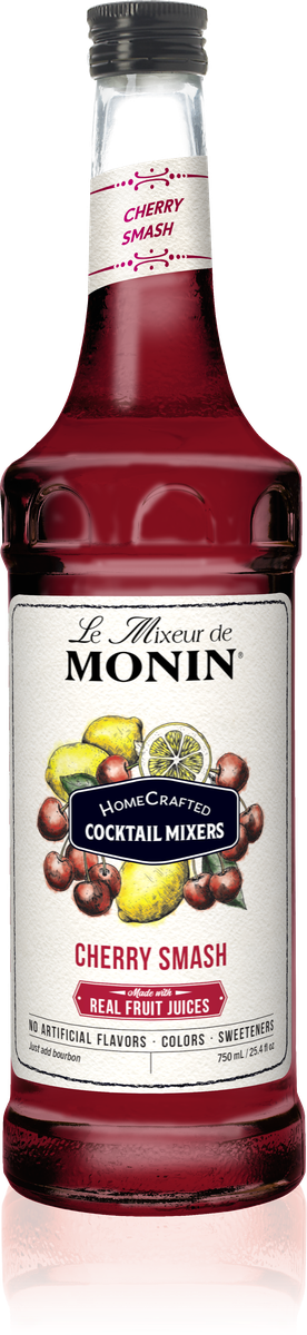 Monin HomeCrafted Cherry Smash Cocktail Mix 750mL Glass Bottle