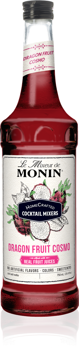 Monin HomeCrafted Dragon Fruit Cosmo Cocktail Mix 750mL Glass Bottle