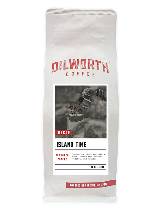 Dilworth Coffee Island Time Decaf Flavored Coffee 12oz Bag