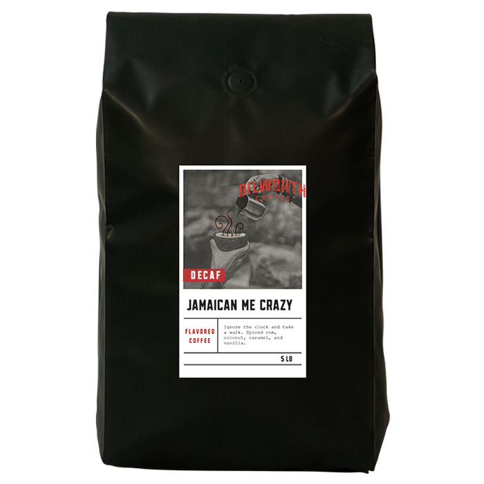 Dilworth Coffee Jamaican Me Crazy Decaf Flavored Coffee 5lb Bulk Bag