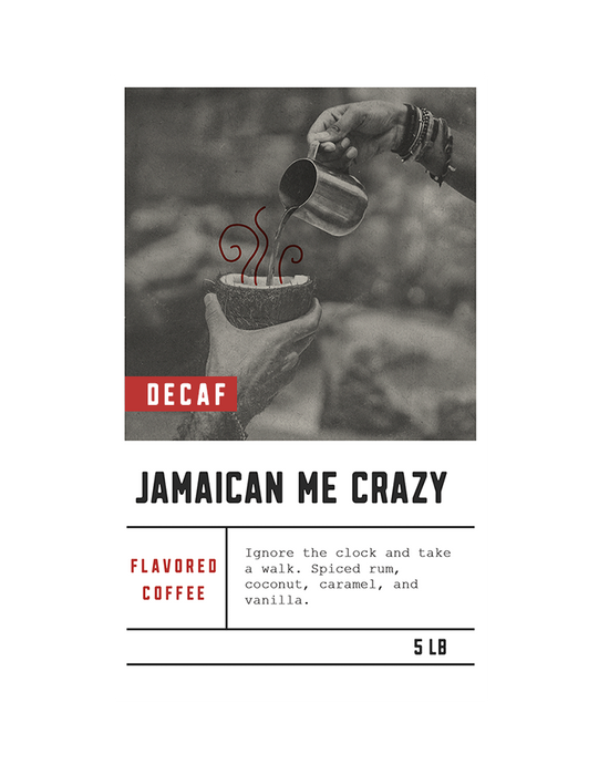 Dilworth Coffee Jamaican Me Crazy Decaf Flavored Coffee 5lb Bulk Bag