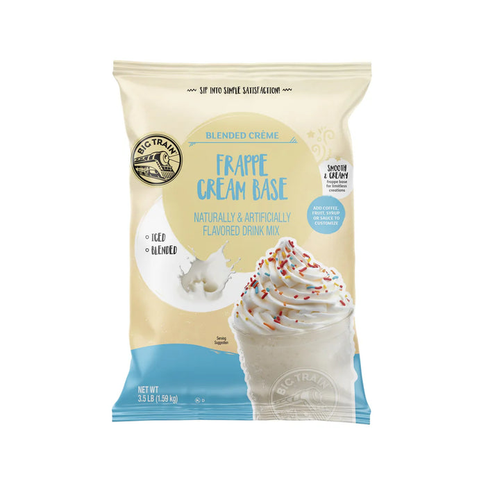 Frape Train Big Train Neutral Frappe Base Blended Creme Frappe Mix 5 - 3.5lb Bags ...