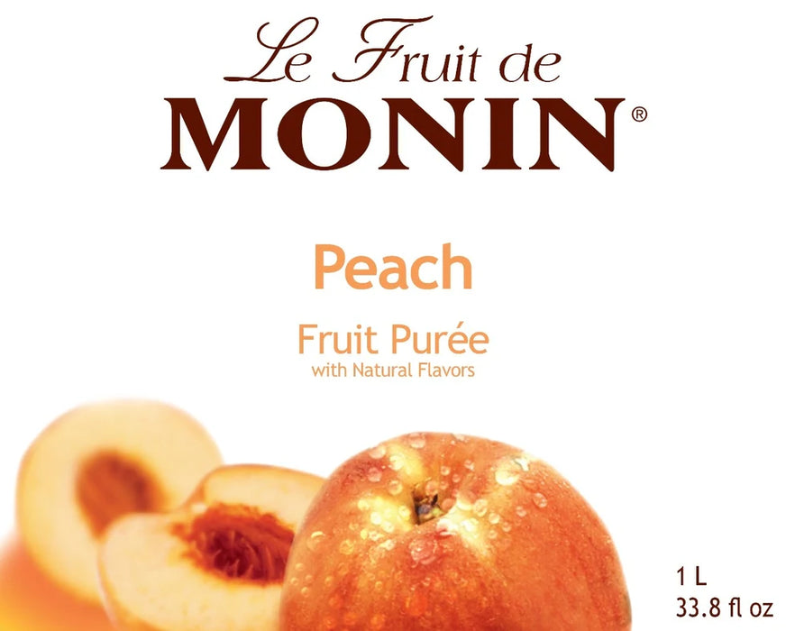 Monin Peach Fruit Puree 4 - 1L Bottles (CASE)