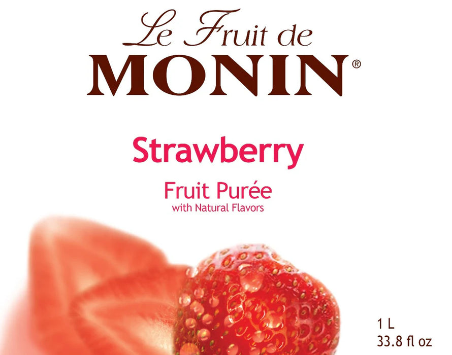 Monin Strawberry Fruit Puree 4 - 1L Bottles (CASE)