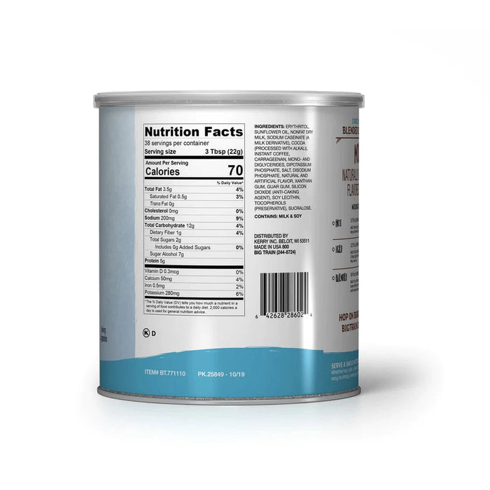 Big Train Low Carb Mocha Blended Iced Coffee Mix 1.85lb Can