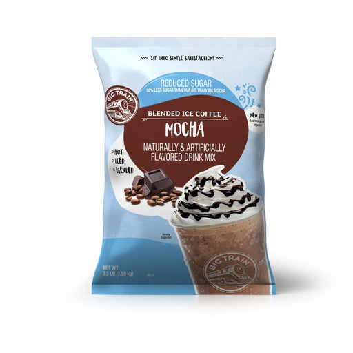 Big Train Mocha Reduced Sugar Blended Iced Coffee Mix 3.5lb Bag