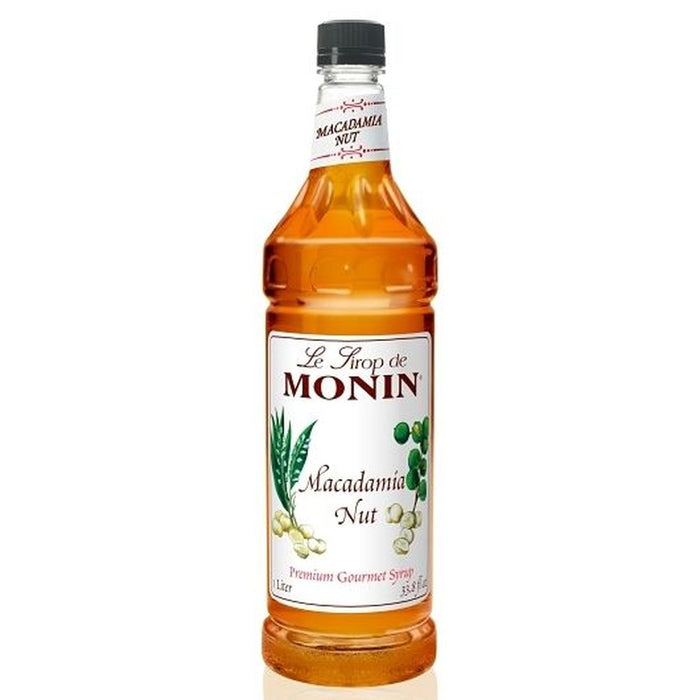 Monin Macadamia Nut Flavoring Syrup 4 - 1L Plastic Bottles (CASE)