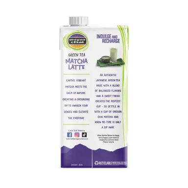 Oregon Chai Organic Green Tea Matcha Chai Tea Latte 1:1 Concentrate 6-32oz Cartons (CASE)