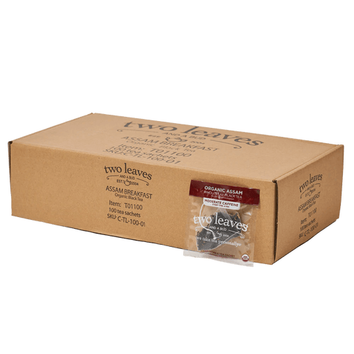 Two Leaves Organic Assam Breakfast Black Tea Foodservice 100ct Box
