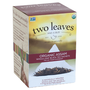 Two Leaves Organic Assam Breakfast Black Tea Retail 15ct Box