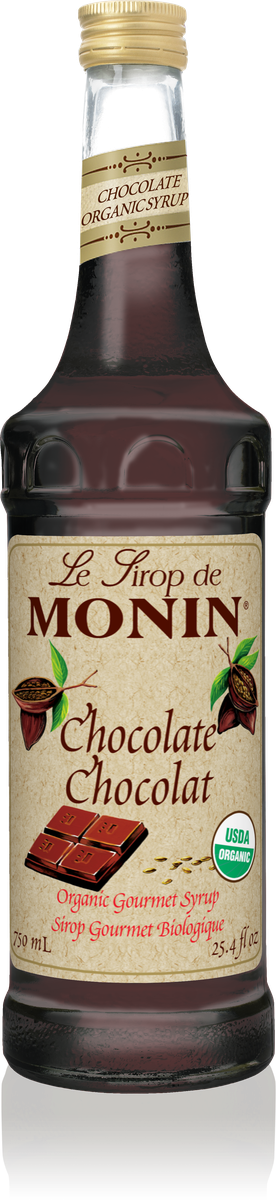 Monin Organic Chocolate Flavoring Syrup 750mL Glass Bottle